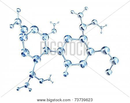 Abstract molecular structure. Isolated on white background