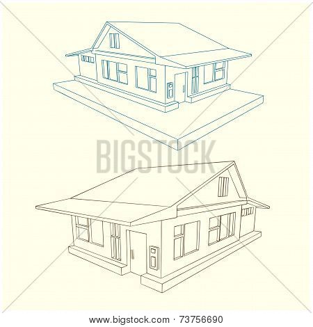 Country Cottage Style 3 D In Different Angle