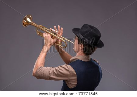 Handsome young jazz man