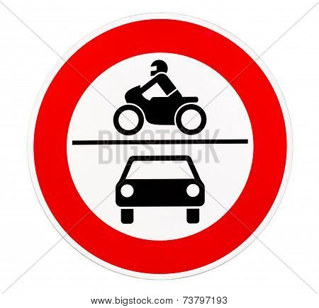 No Access For Motor Vehicles Traffic Sign