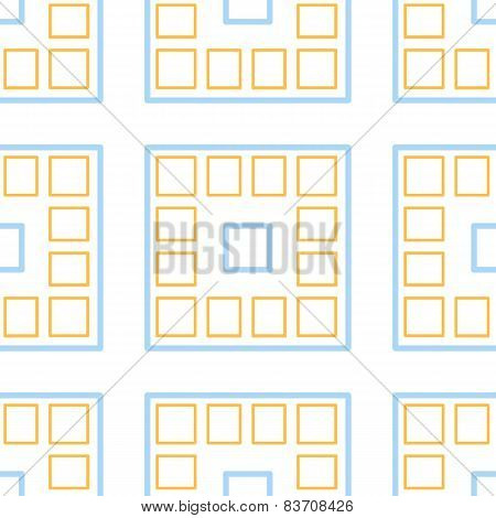 Square Pattern In Blue And Orange Colors