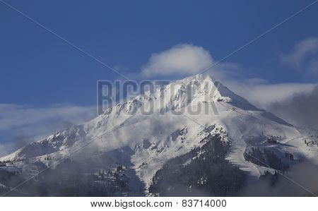 Winter Mountain Landscape In Sunny Day