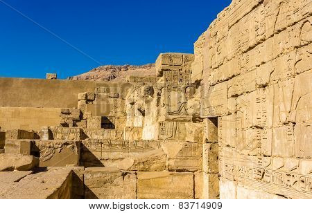 Ancient Carvings In The Mortuary Temple Of Ramses Iii. Near Luxor - Egypt