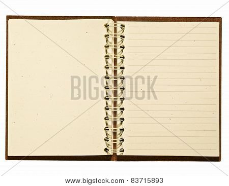 Brown Leather Ruled Journal Open