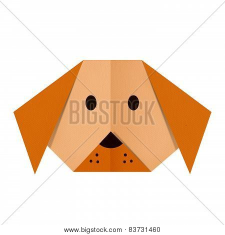 origami paper a dog (face)