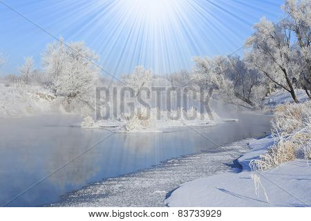 Fog Over Winter River