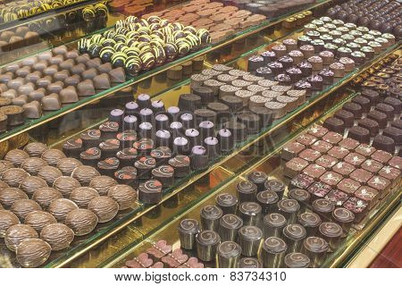 Chocolate Candy In A Store Window