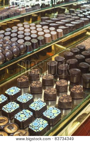 Chocolate Candy In A Store Window