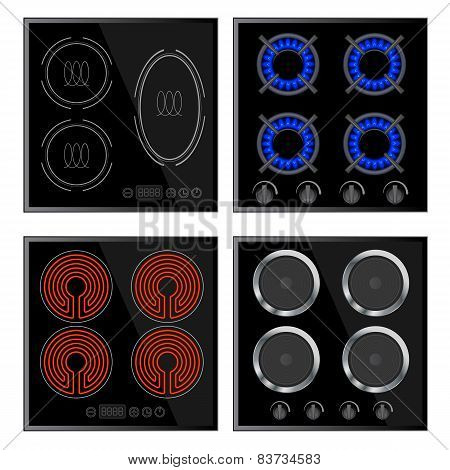 Kitchen - hobs set, household appliances