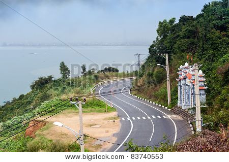 View On Road From Son Tra In Cloudy Day Danang City