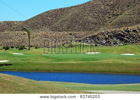 Putting green and lake, Mojacar.