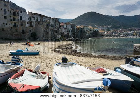 Urban beach in Cefalu