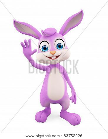 Easter Bunny With Saying Hi Pose