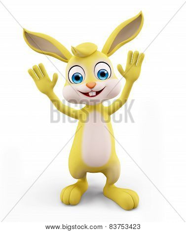Easter Bunny With Saying Hi Pose