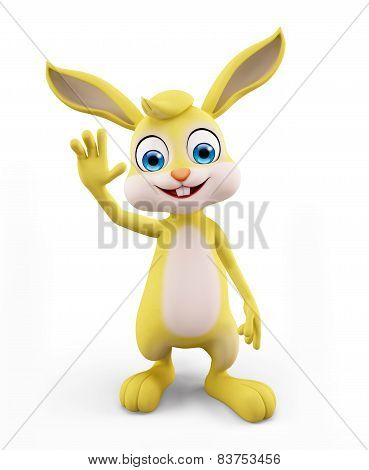 Easter Bunny With Saying Hi Pose