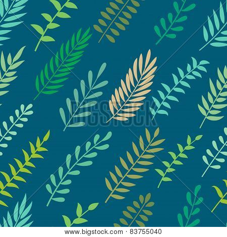 Seamless Pattern With Leaves.