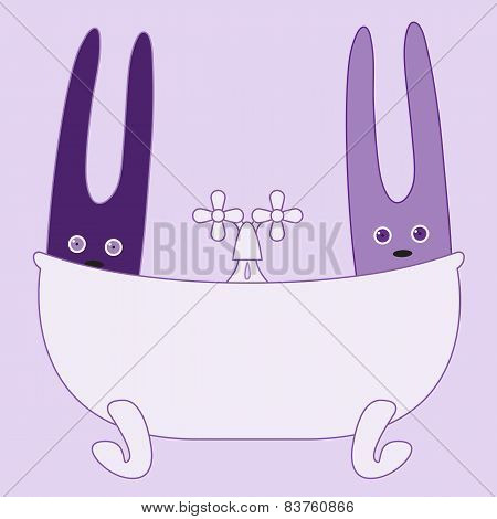 Two Bunnies In Bath