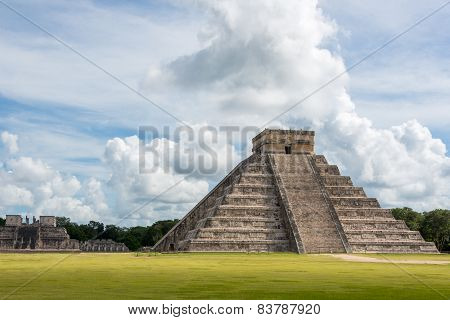 Chichen Itza Main Building. Mayan Historic Building. Traveling Cancun, Mexico, Riviera Maya. Near Pl