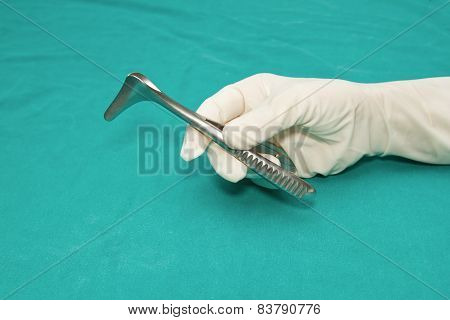 Nasal Speculum,surgical Instruments For Rhino Plasty On Doctor Hand