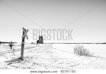 Abandoned wood grain elevator