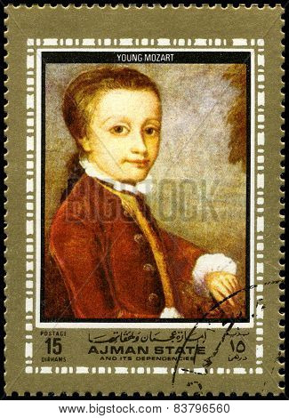 Wolfgang Amadeus Mozart Used Postage Stamp