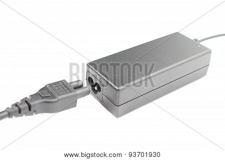 Computer Charger For A Laptop On White Background