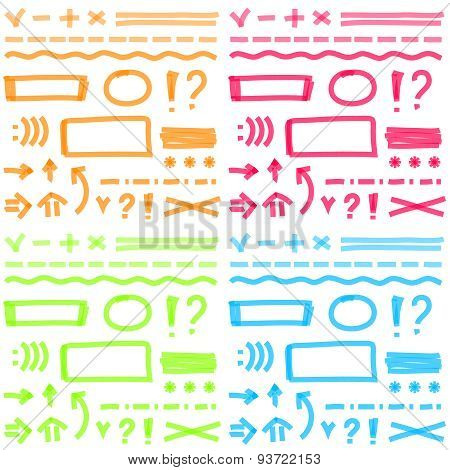 Hand drawing highlighter elements for select and edit text.