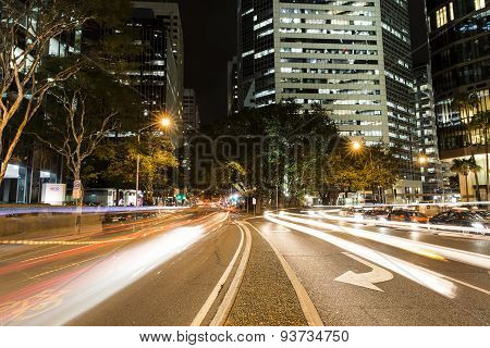 Brisbane City nightscape on Eagle and Creek Street