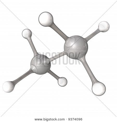 organico chimico etano C2H6 bianco