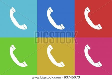 phone flat design modern vector icons set for web and mobile app