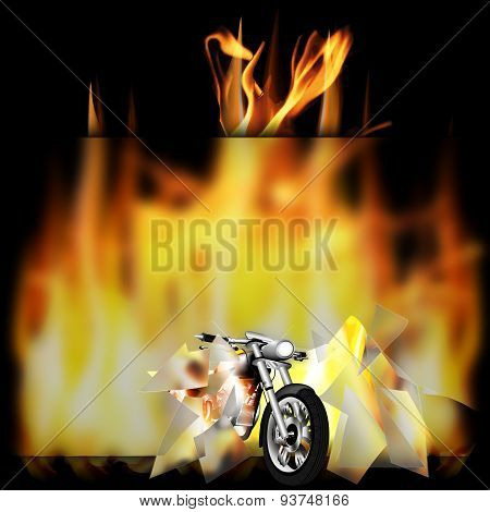 Motorbike, Chopper On Fire