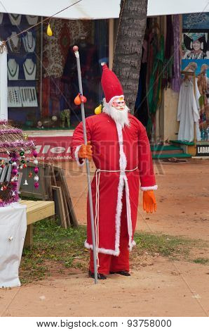 Santa Claus On The Beach In Kovalam