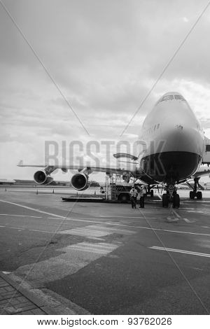 Jet aircraft in Domodedovo airport of Moscow