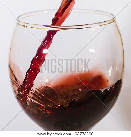 Red Wine Flow Into Glass