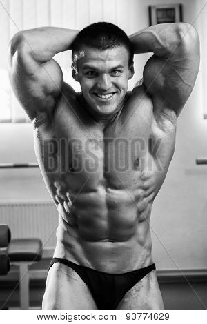 Bodybuilder in the gym Stock Photo