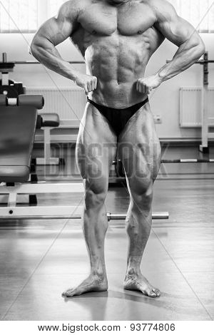 Bodybuilder in the gym Stock Photo