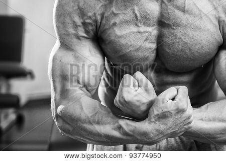 Bodybuilder in the gym Stock Photo