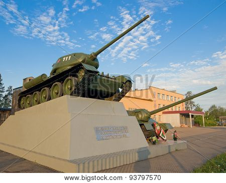 Monument to the warriors-tankmen, tank builders and testers