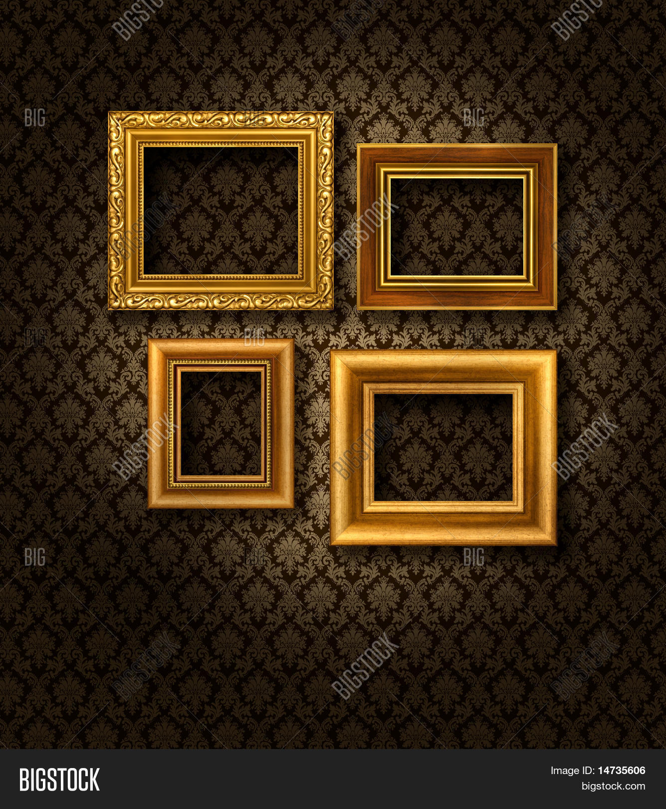 Gold Frames Damask Image & Photo (Free Trial) Bigstock