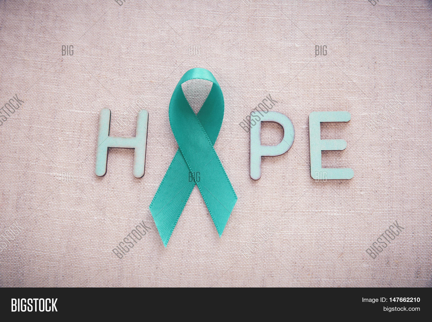 Teal Ribbons Hope Word Image & Photo (Free Trial) Bigstock