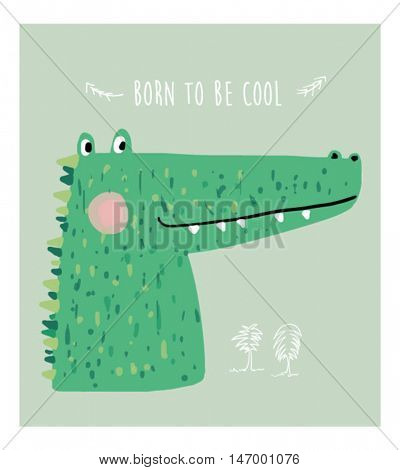 little cartoon alligator illustration