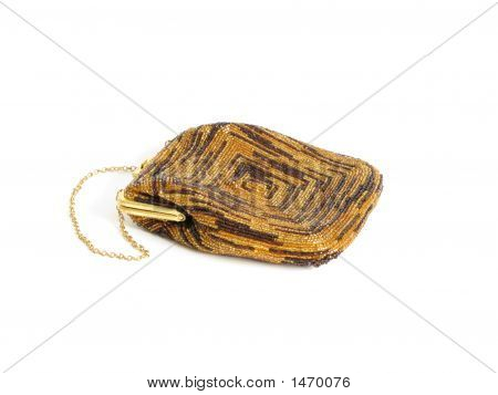 Borsa perline nere e gialle con catena