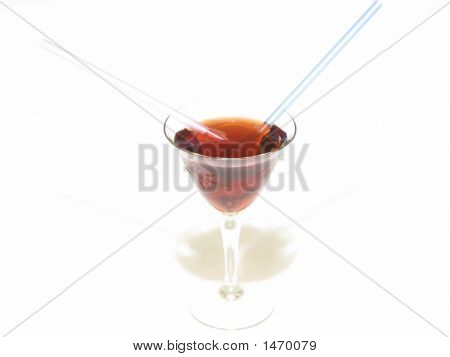Bicchiere di vino con due Tube