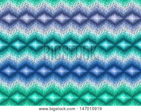 Chevron Pattern Native Boho Fabric Turquoise Blue