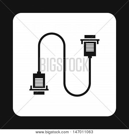 Cord VGA icon in simple style isolated on white background. Cable symbol vector illustration