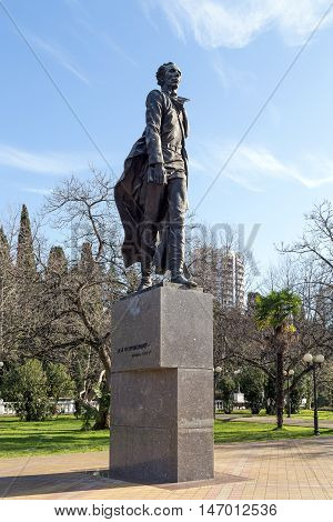 Sochi, Russia - February 11, 2016: Monument to Soviet writer Nikolai Ostrovsky. Established in 1979