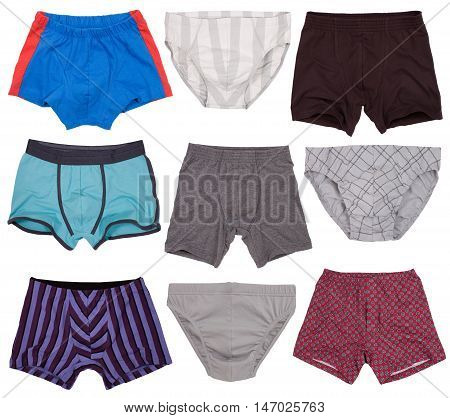 Set of male underwear. Isolated on a white background.