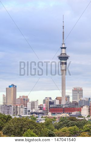 Auckland New Zealand- December 9 2013. Auckland sky tower is the tallest structure in Southern Hemisphere by 328 metres.