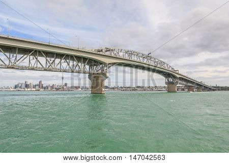 Auckland New Zealand- December 10 2013. Auckland Harbor Bridge.