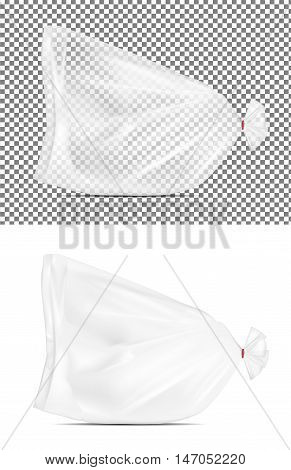 Transparent blank foil or paper packaging. Sachet for bread coffee sweets cookies and gift.